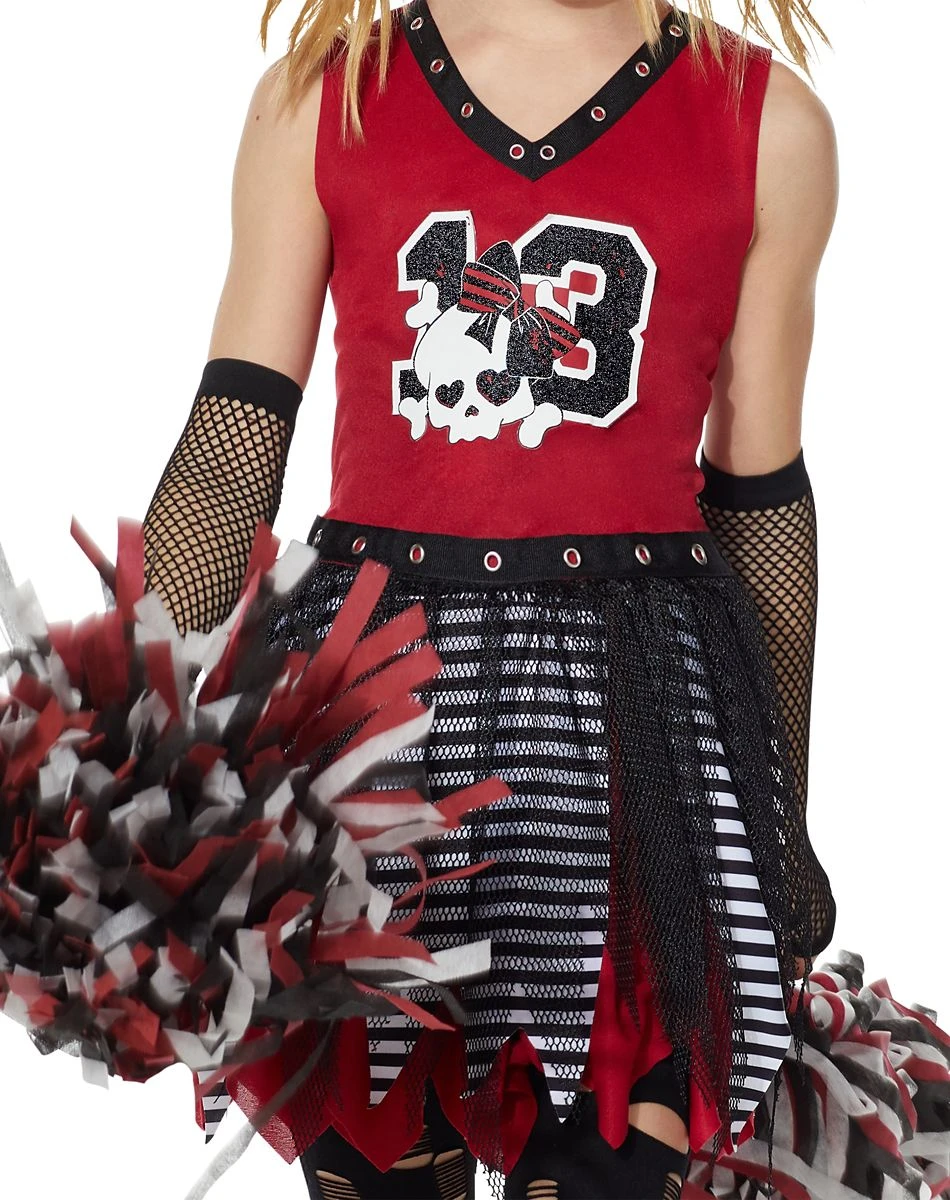 Spirit Halloween Kids Zombie Cheerleader Costume 5 Spirit Halloween Kids Zombie Cheerleader Costume - Image 3