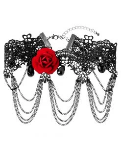 Spirit Halloween Day of the Dead Rose Lace Choker Necklace 7 Spirit Halloween Day of the Dead Rose Lace Choker Necklace -HALLOWEEN COSTUMES Sales 01433416 c