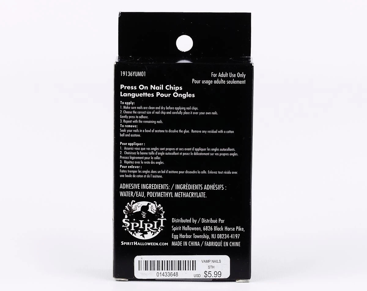 Spirit Halloween Vampire Nails 4 Spirit Halloween Vampire Nails - Image 2