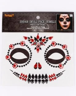 Spirit Halloween Sugar Skull Jewel Face Decal