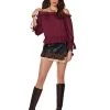 Spirit Halloween Adult Burgundy Ruffle Top 2 Spirit Halloween Adult Burgundy Ruffle Top -HALLOWEEN COSTUMES Sales 01434620 a