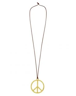 Spirit Halloween Goldtone Peace Pendant Necklace