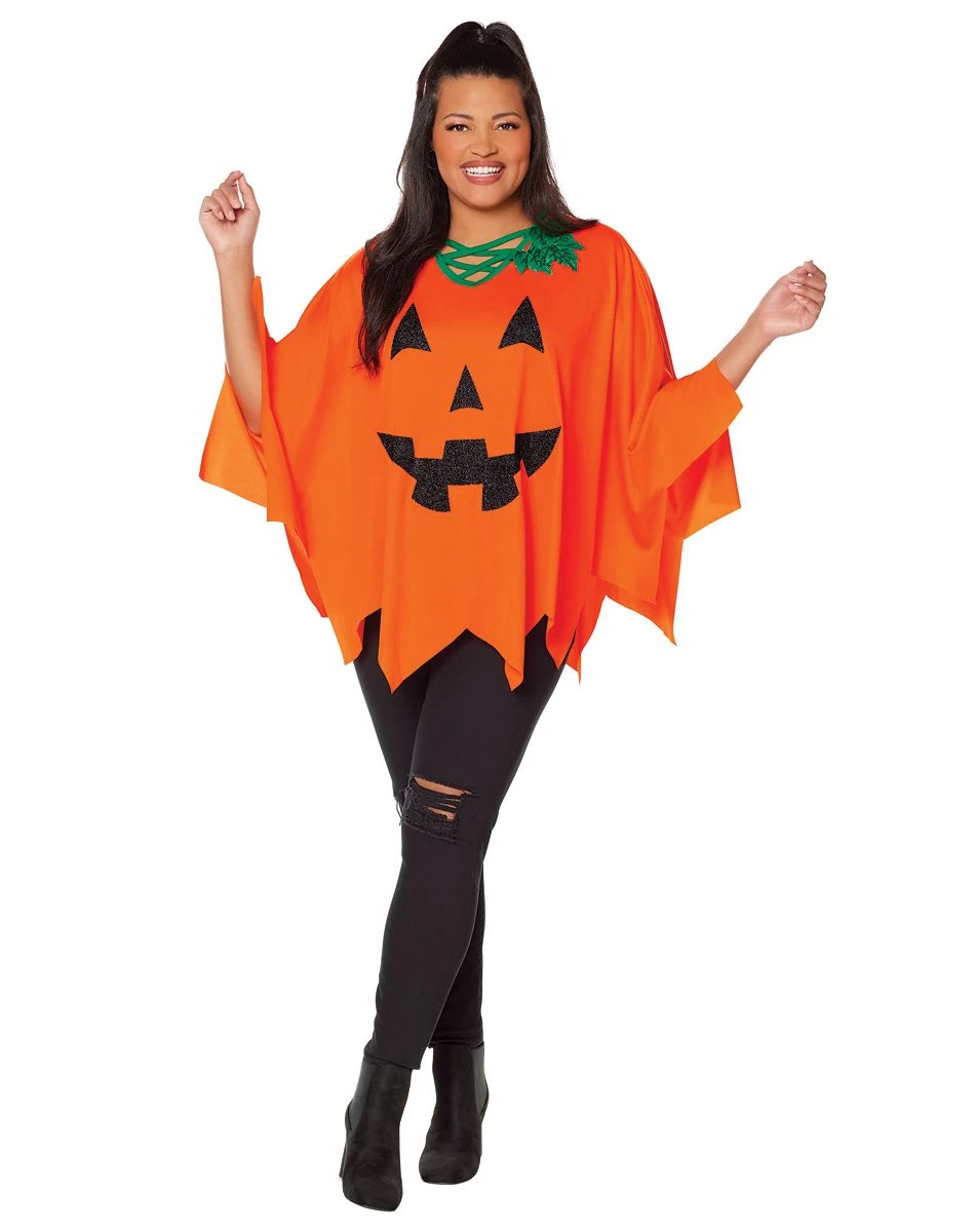 Spirit Halloween Adult Pumpkin Poncho 3 Spirit Halloween Adult Pumpkin Poncho