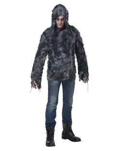 Spirit Halloween Adult Hooded Horror Shredded Shirt