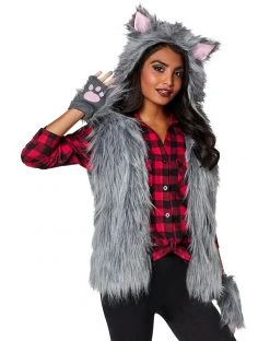 Spirit Halloween Adult Faux Fur Plus Size Wolf Vest