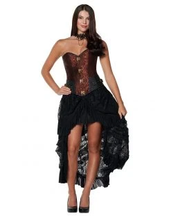 Spirit Halloween Brown Buckle Steampunk Corset -HALLOWEEN COSTUMES Sales 01438951 c