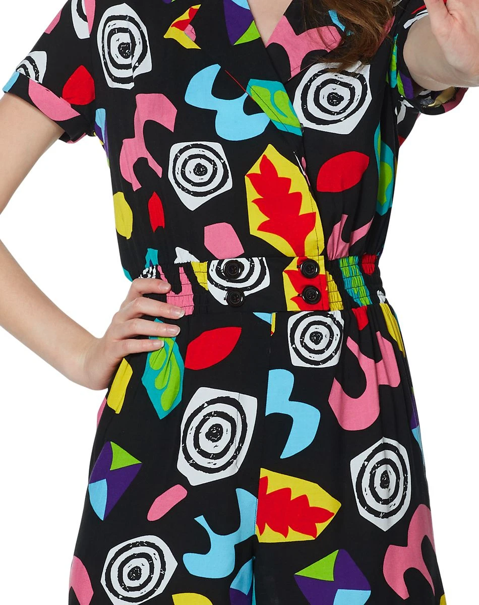 Spirit Halloween Adult Eleven Geometric Romper - Stranger Things 3 Spirit Halloween Adult Eleven Geometric Romper - Stranger Things - Image 2