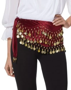 Spirit Halloween Fortune Teller Burgundy and Goldtone Belt