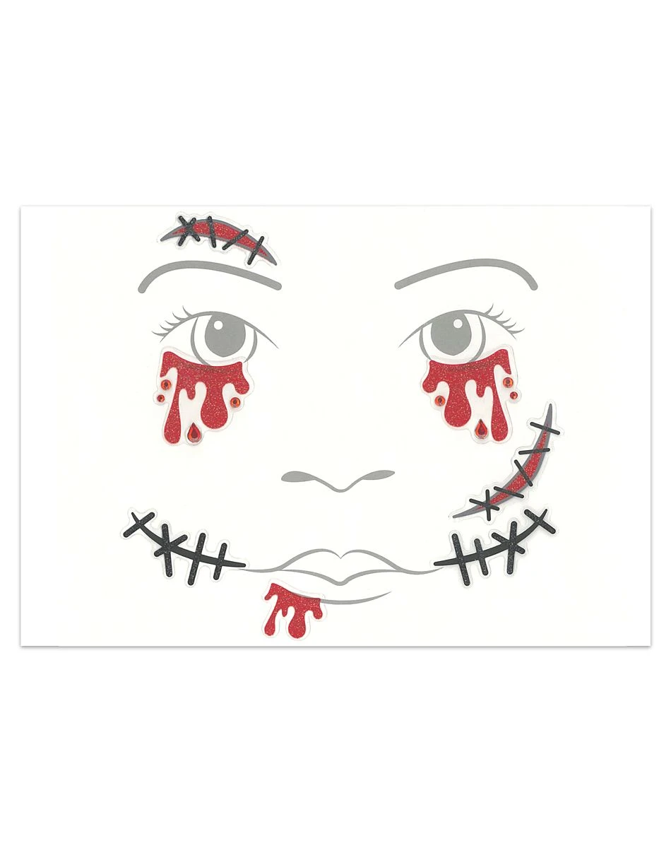 Spirit Halloween Kids Horror Zombie Face Decal 3 Spirit Halloween Kids Horror Zombie Face Decal