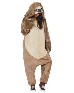 Spirit Halloween Adult Faux Fur Sloth Union Suit