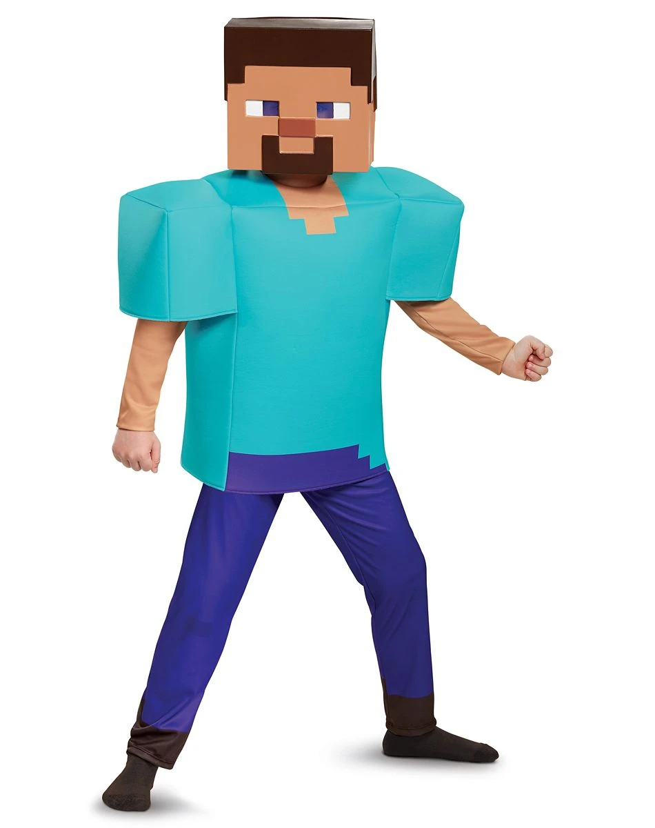 Spirit Halloween Kids Steve Costume Deluxe - Minecraft 5 Spirit Halloween Kids Steve Costume Deluxe - Minecraft - Image 3