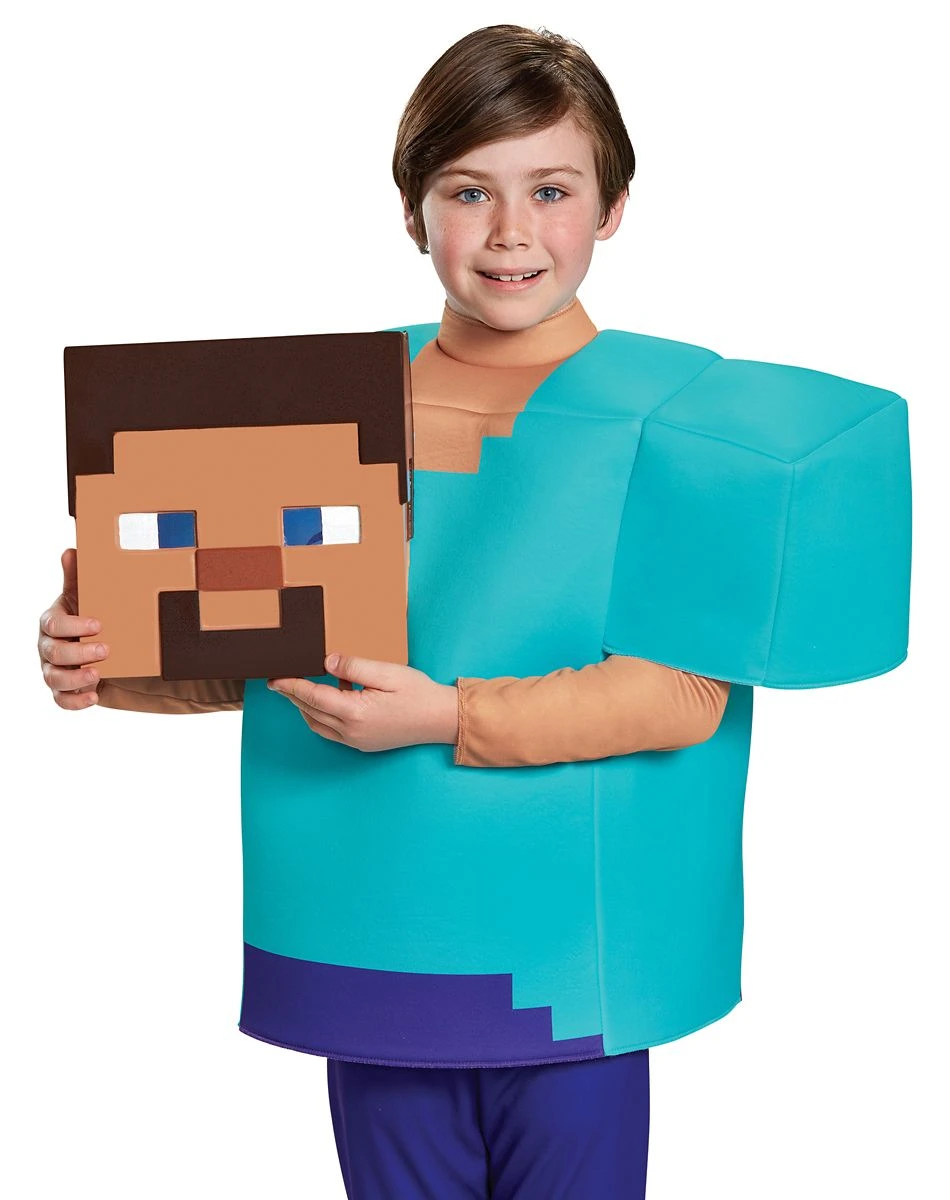 Spirit Halloween Kids Steve Costume Deluxe - Minecraft 7 Spirit Halloween Kids Steve Costume Deluxe - Minecraft - Image 5