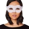 Spirit Halloween White Glitter Eye Half Mask 1 Spirit Halloween White Glitter Eye Half Mask -HALLOWEEN COSTUMES Sales 01450915 a
