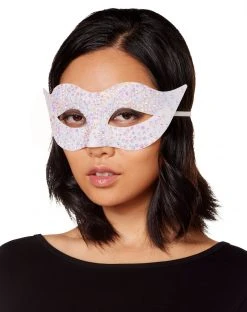 Spirit Halloween White Glitter Eye Half Mask 7 Spirit Halloween White Glitter Eye Half Mask -HALLOWEEN COSTUMES Sales 01450915 c