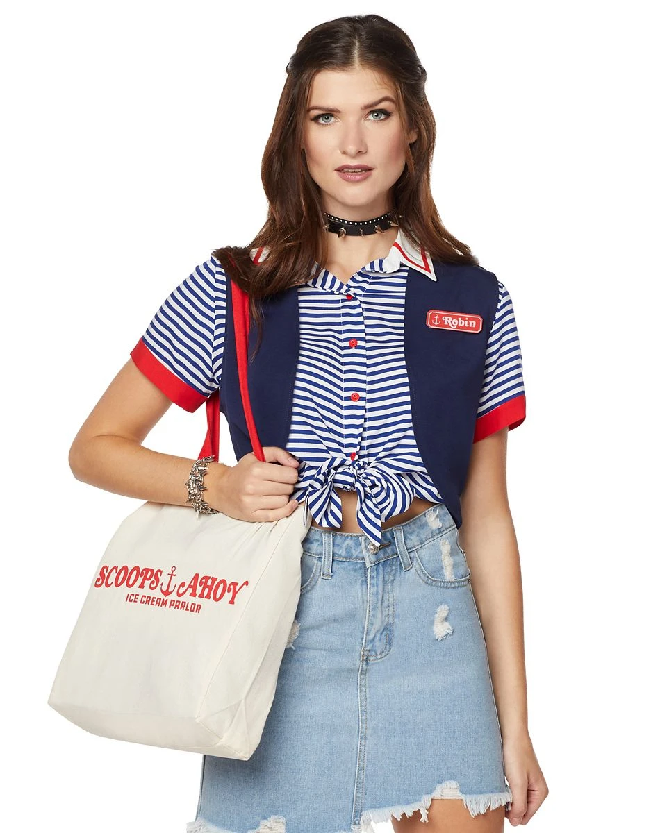 Spirit Halloween Scoops Ahoy Shirt and Tote Bag - Stranger Things 3 Spirit Halloween Scoops Ahoy Shirt and Tote Bag - Stranger Things