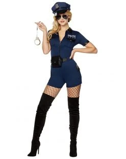 Spirit Halloween Adult Police Officer Romper Costume