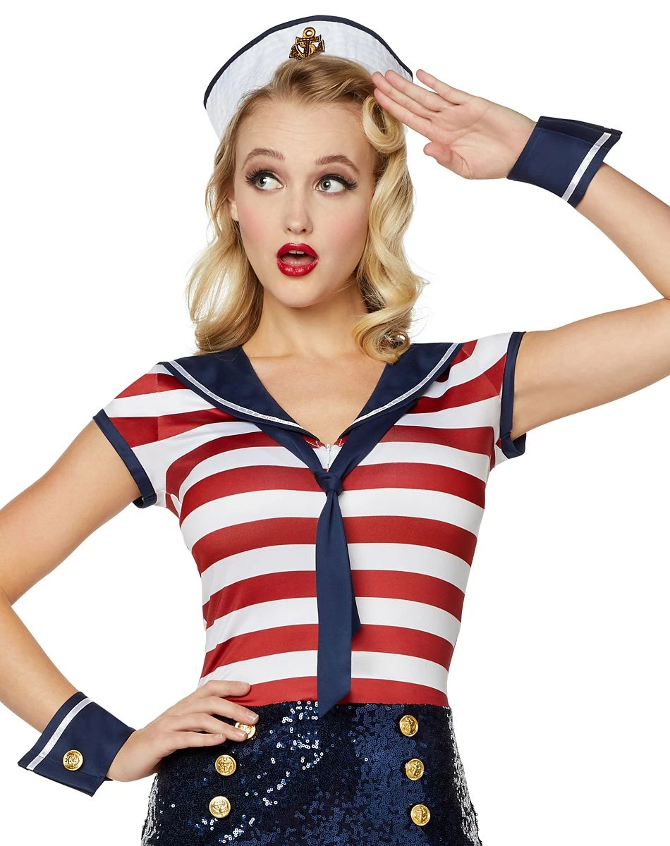 Spirit Halloween Adult Sailor Romper Costume 5 Spirit Halloween Adult Sailor Romper Costume - Image 3