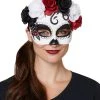 Spirit Halloween Day of the Dead Rose Half Mask -HALLOWEEN COSTUMES Sales 01465434 a