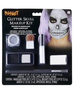 Spirit Halloween Silver Glitter Skull Makeup Kit