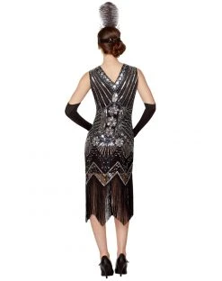 Spirit Halloween Adult Black Beaded Flapper Dress -HALLOWEEN COSTUMES Sales 01470350 c