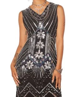 Spirit Halloween Adult Black Beaded Flapper Dress -HALLOWEEN COSTUMES Sales 01470350 d