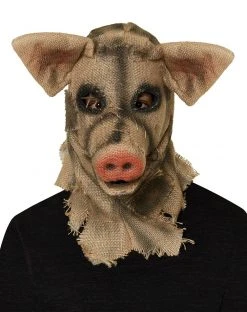 Spirit Halloween Moving Mouth Pig Scarecrow Full Mask