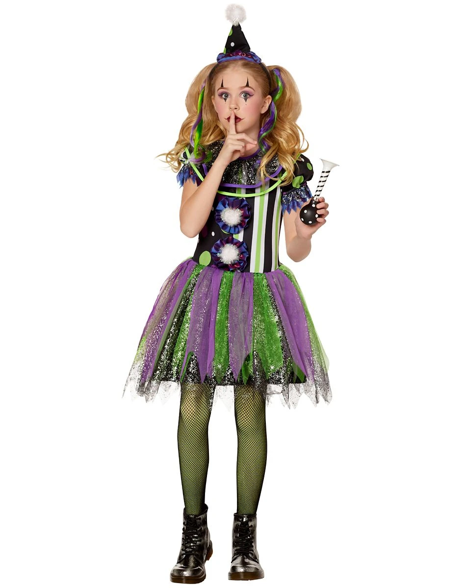 Spirit Halloween Kids Glow in the Dark Neon Clown Costume 3 Spirit Halloween Kids Glow in the Dark Neon Clown Costume