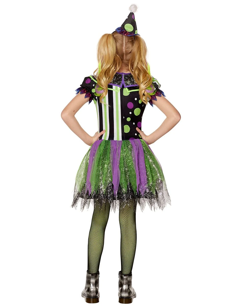 Spirit Halloween Kids Glow in the Dark Neon Clown Costume 4 Spirit Halloween Kids Glow in the Dark Neon Clown Costume - Image 2