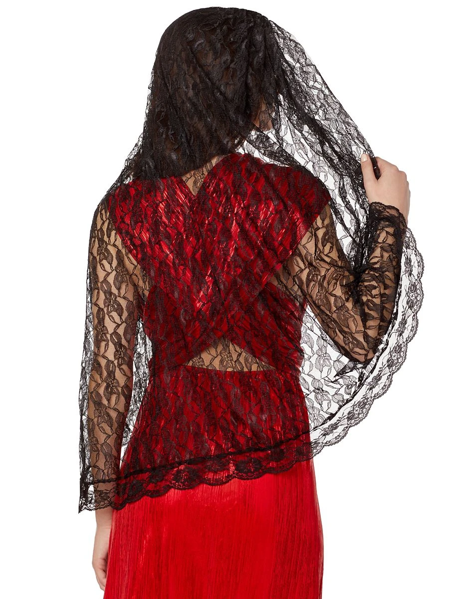 Spirit Halloween Long Lace Veil 4 Spirit Halloween Long Lace Veil - Image 2