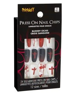 Spirit Halloween Bloody Cross Press On Nails 8 Spirit Halloween Bloody Cross Press On Nails -HALLOWEEN COSTUMES Sales 01474204 c
