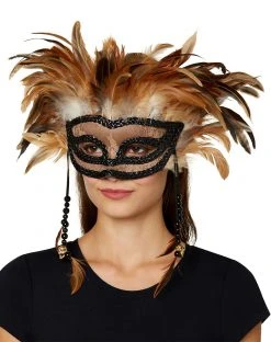Spirit Halloween Witch Doctor Feather Eye Mask -HALLOWEEN COSTUMES Sales 01478676 c