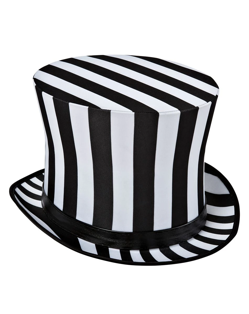 Spirit Halloween Black and White Striped Top Hat 3 Spirit Halloween Black and White Striped Top Hat