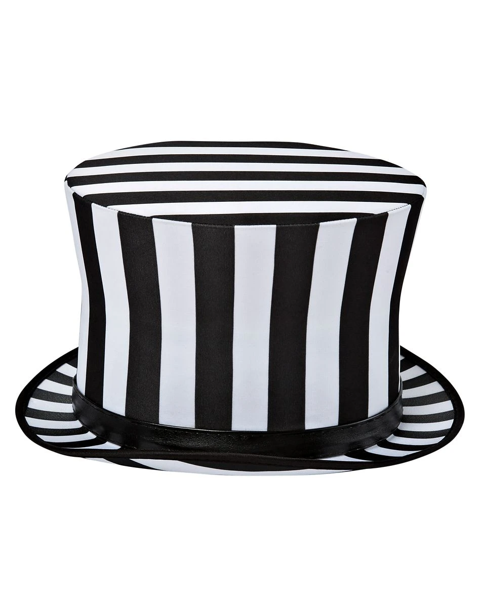 Spirit Halloween Black and White Striped Top Hat 4 Spirit Halloween Black and White Striped Top Hat - Image 2