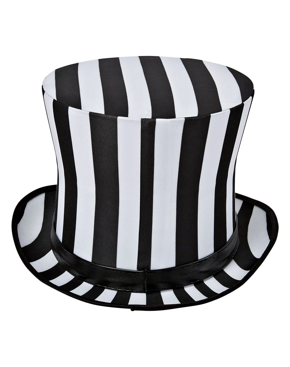 Spirit Halloween Black and White Striped Top Hat 5 Spirit Halloween Black and White Striped Top Hat - Image 3