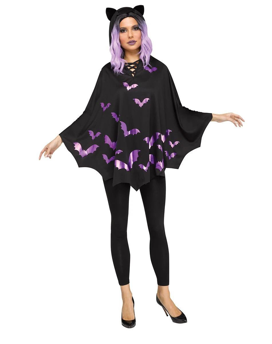 Spirit Halloween Adult Black Bat Poncho 3 Spirit Halloween Adult Black Bat Poncho