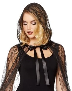 Spirit Halloween Adult Black Lace Cape 7 Spirit Halloween Adult Black Lace Cape -HALLOWEEN COSTUMES Sales 01479922 c