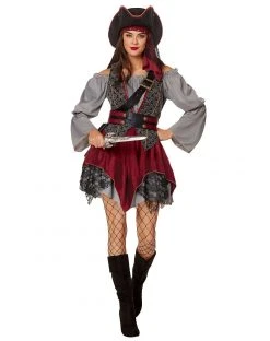 Spirit Halloween Adult Castaway Cutie Pirate Costume - The Signature Collection