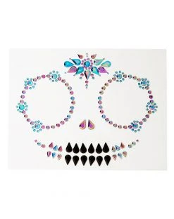 Spirit Halloween Skeleton Gem Face Decal