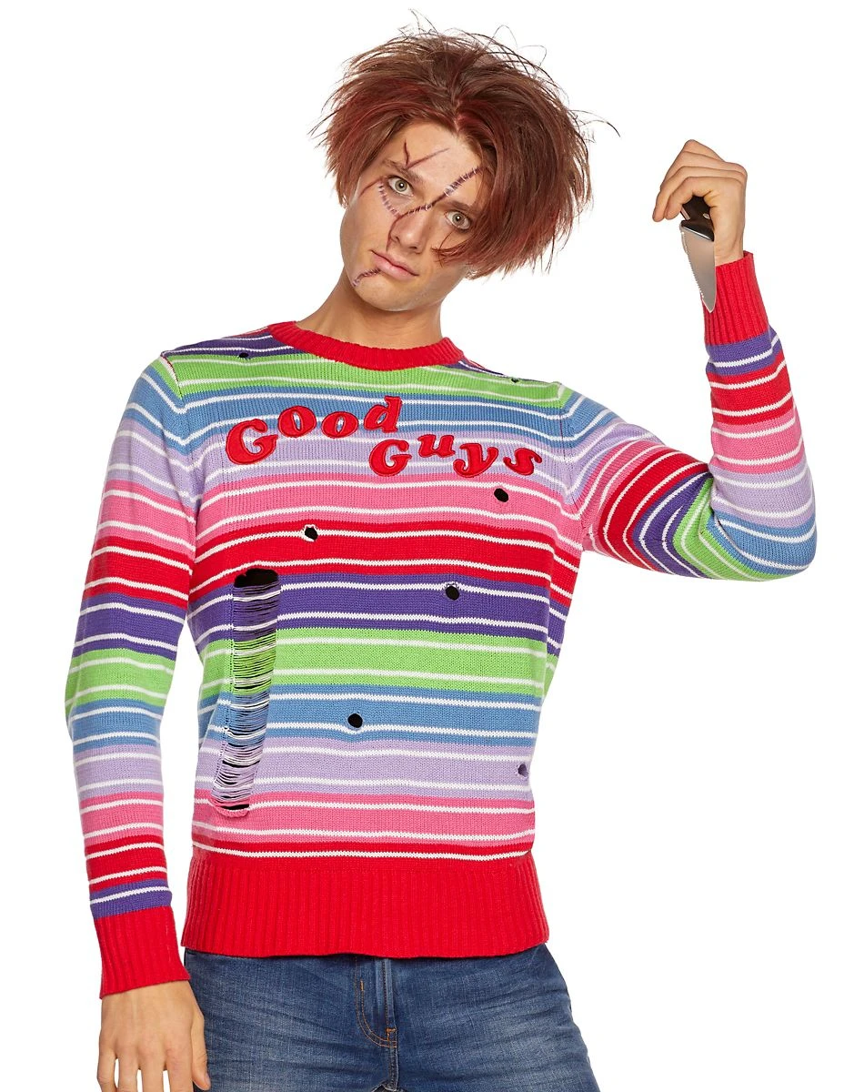 Spirit Halloween Adult Chucky Sweater 3 Spirit Halloween Adult Chucky Sweater