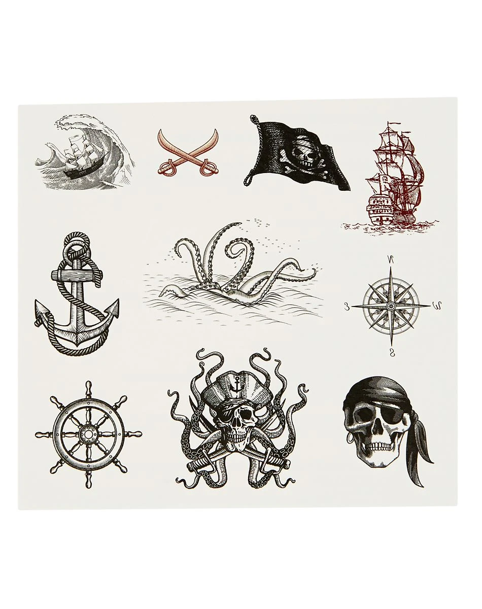 Spirit Halloween Pirate Temporary Tattoos 4 Spirit Halloween Pirate Temporary Tattoos - Image 2