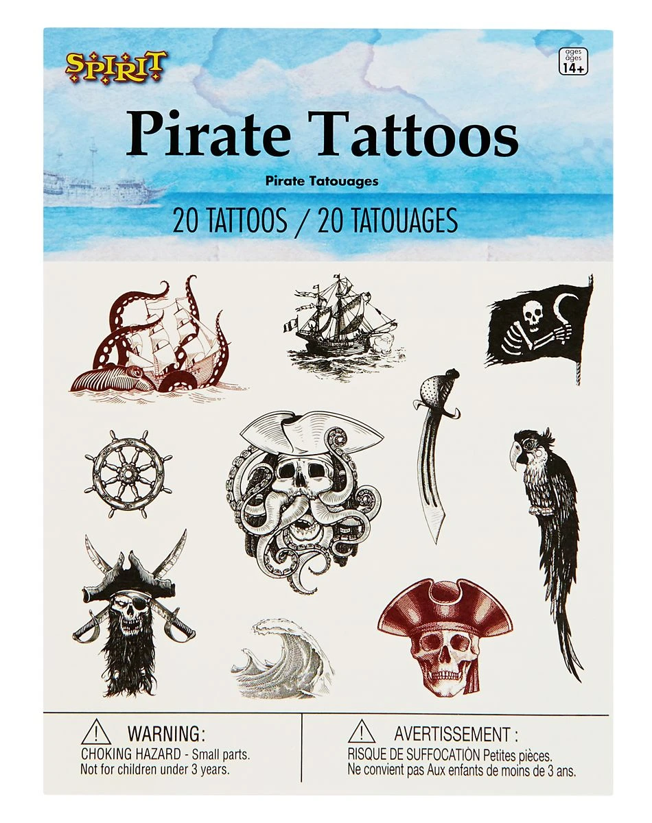 Spirit Halloween Pirate Temporary Tattoos 5 Spirit Halloween Pirate Temporary Tattoos - Image 3