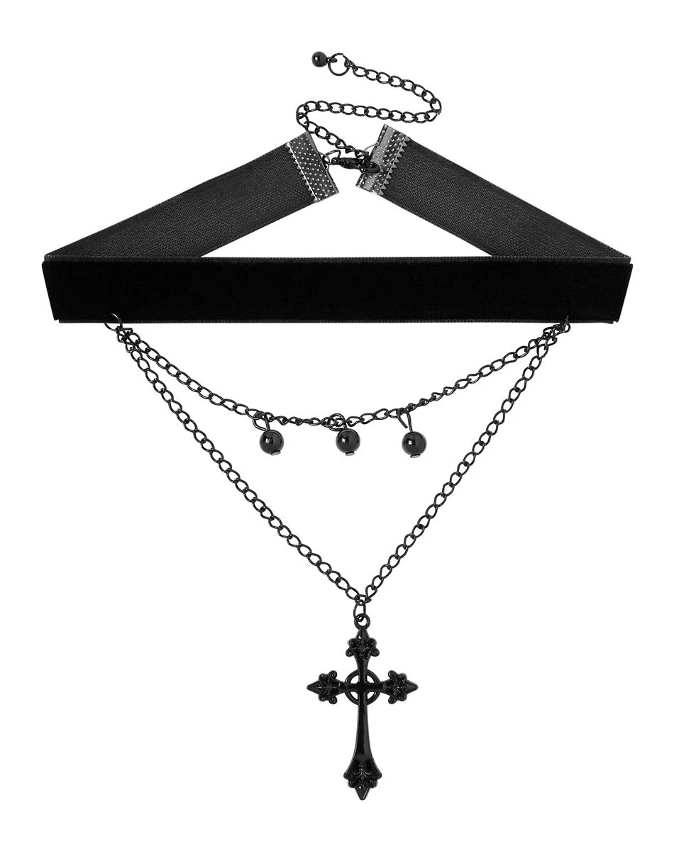 Spirit Halloween Kids Cross Chain Choker Necklace 3 Spirit Halloween Kids Cross Chain Choker Necklace