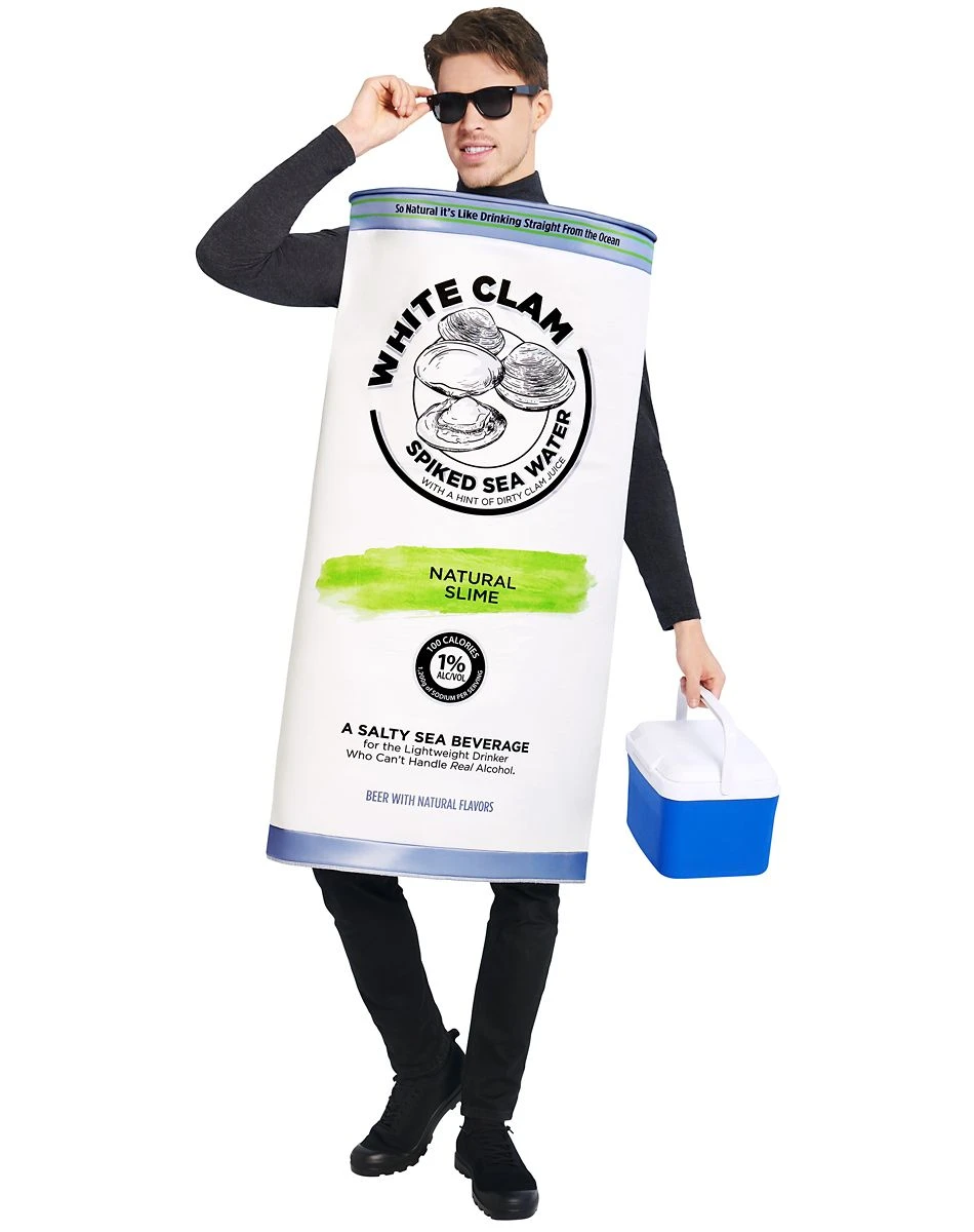 Spirit Halloween Adult White Clam Seltzer Costume 3 Spirit Halloween Adult White Clam Seltzer Costume