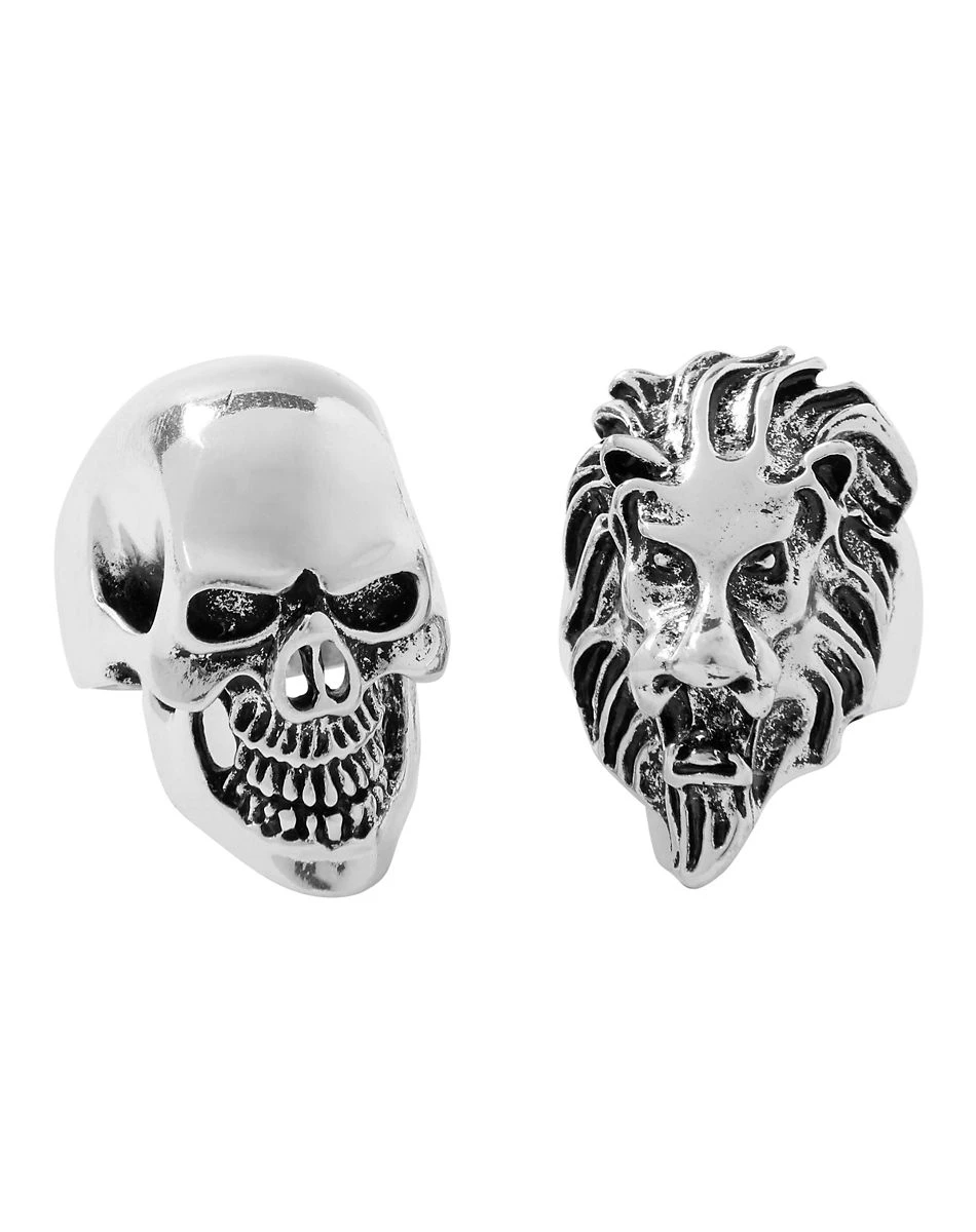 Spirit Halloween Punk Skull and Lion Rings - 2 Pack 3 Spirit Halloween Punk Skull and Lion Rings - 2 Pack