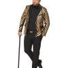 Spirit Halloween Adult '20s Gold and Black Plus Size Jacket -HALLOWEEN COSTUMES Sales 01488915 a