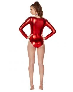 Spirit Halloween Shiny Red Gymnastics Leotard -HALLOWEEN COSTUMES Sales 01496207 b