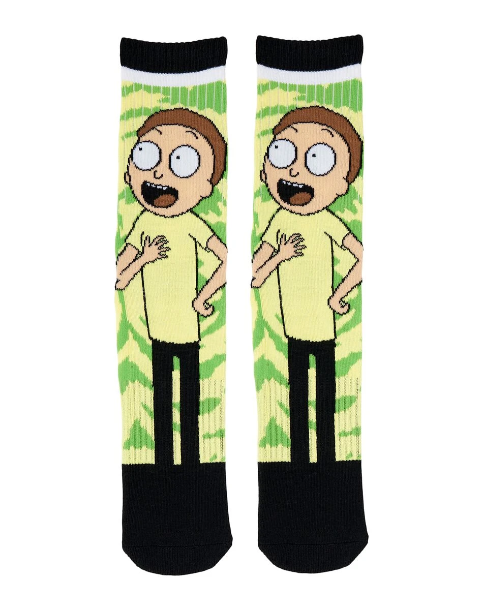 Spirit Halloween Rainbow Morty Crew Socks - Rick and Morty 3 Spirit Halloween Rainbow Morty Crew Socks - Rick and Morty