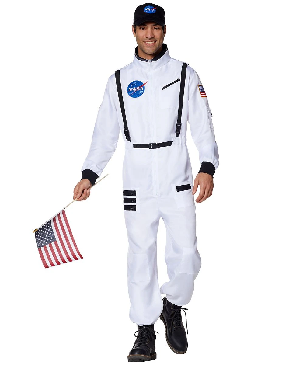 Spirit Halloween Adult White NASA Jumpsuit 3 Spirit Halloween Adult White NASA Jumpsuit