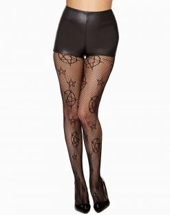 Spirit Halloween Witch Pentagram Fishnet Tights
