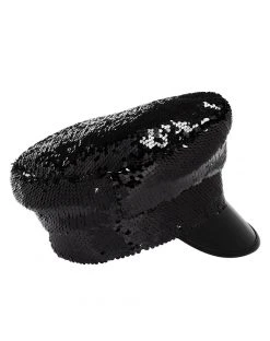 Spirit Halloween Black and Silver Reversible Sequin Hat -HALLOWEEN COSTUMES Sales 01503101 c